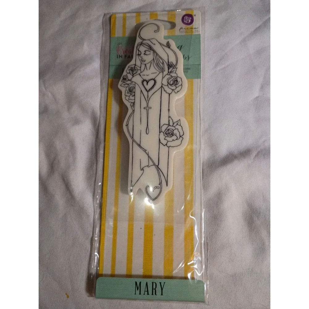 Prima Marketing Jamie Dougherty Creating In Faith Cling Rubber Stamp Mary 980689 - Picture 1 of 2